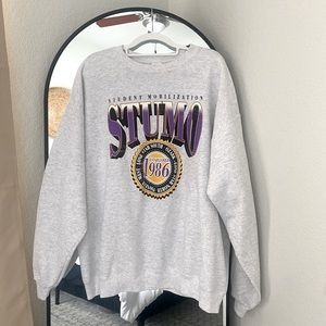 STUMO collegiate style grey sweatshirt